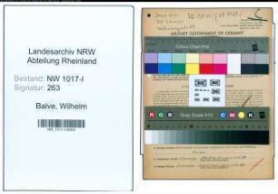 Entnazifizierung Wilhelm Balve , geb. 10.09.1905 (Uhrmacher)