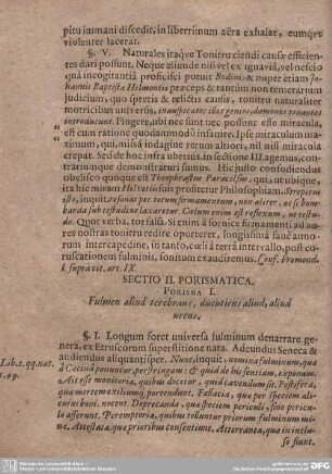 PORISMA I. Fulmen aliud terebrans, discutiens aliud, aliud urens.
