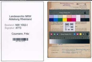 Entnazifizierung Fritz Coumann, geb. 20.11.1895 (Vorarbeiter)