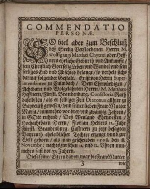 Commendatio Personæ.