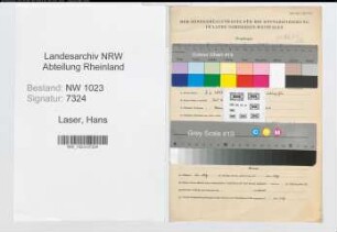 Entnazifizierung Hans Laser , geb. 07.06.1897 (Studienrat)