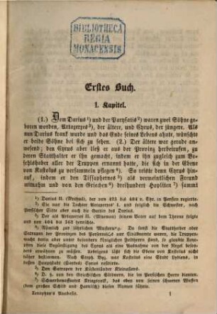 Xenophon's Anabasis oder Feldzug des jüngern Cyrus, 1. Buch 1 - 3