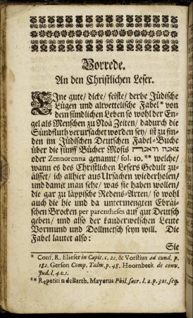 Vorrede. An den Christlichen Leser.