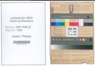 Entnazifizierung Therese Joisten , geb. 04.12.1921 ()