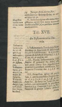 Tit. XVII. De Testamentaria Tutela