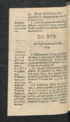 Tit. XVII. De Testamentaria Tutela
