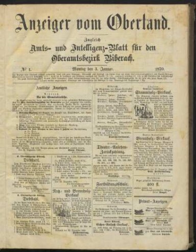 Titelseite einer Zeitung