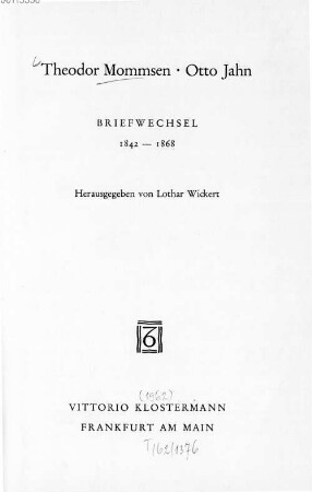 Briefwechsel 1842 - 1868