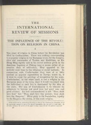 The influence of the revolution on religion in China