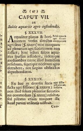 Caput VII. De Sulcis aquariis agro infindendis.