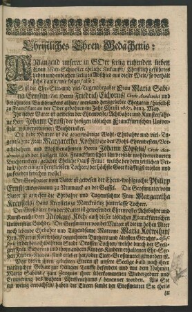 Christliches Ehren-Gedächtnis