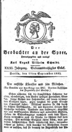 37. Stueck, 10. September 1832