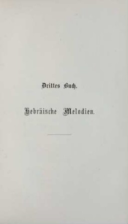 Drittes Buch. Hebräische Melodien