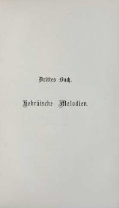 Drittes Buch. Hebräische Melodien