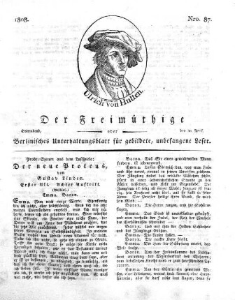 Nro. 87, Sonnabend, den 30. April 1808
