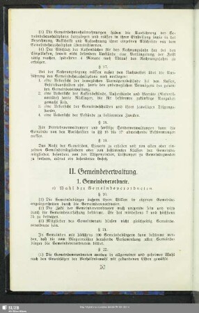II. Gemeindeverwaltung
