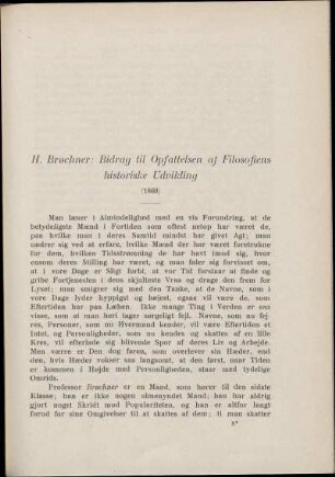 H. Brøchner: Bidrag til Opfattelsen af Filosofiens historiske Udvikling (1869)