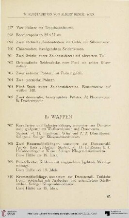 Waffen (Nr. 707-718)