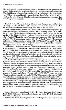 Change and adaptation in maritime history, the North-Atlantic fleets in the nineteenth century, the North Atlantic fleets in the nineteenth century, Lewis R. Fischer, Gerald E. Panting : St. John's, Newfoundland, Memorial University of Newfoundland, 1985