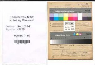 Entnazifizierung Theo Hannet , geb. 11.08.1901 (Elektromeister)