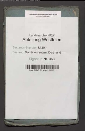 Veräußerung eines Gartengrundstücks am Grünen Wege in Hörde gegen Grundzins an Schneider in Hörde