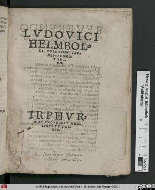 Lvdovici Helmboldi Mvlhvsini Carmen Promotorivm