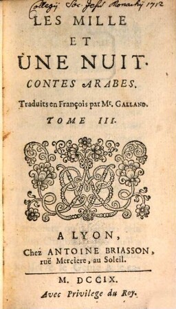 Les Mille Et Une Nuit : Contes Arabes, 3