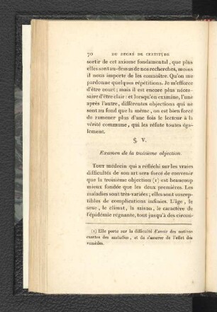 §. V. Examen de la troisième objection.