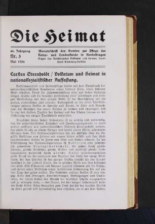 Volkstum und Heimat in nationalsozialistischer Auffassung.