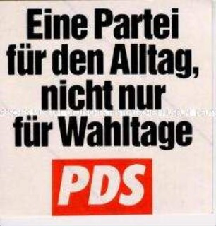 Aufkleber der PDS zur Bundestagswahl 1994