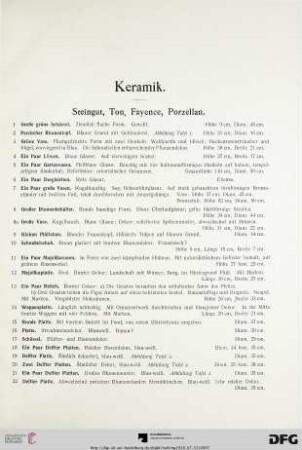 Keramik (Nr. 1-107)