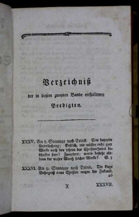 Verzeichniß der in diesem Bande enthaltenen Predigten.