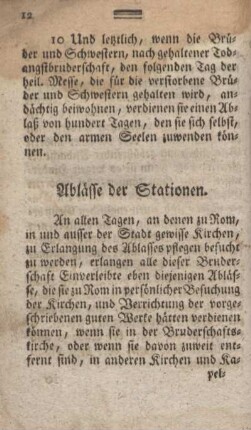 Ablässe der Stationen