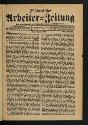 Nr. 1. Den 3. Januar 1904. - Nr. 5. Den 31. Januar 1904.