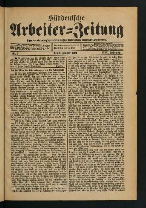 Nr. 1. Den 3. Januar 1904. - Nr. 5. Den 31. Januar 1904.
