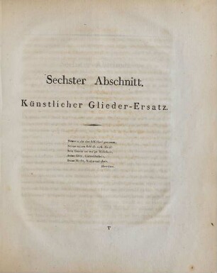 Sechster Abschnitt. Künstlicher Glieder-Ersatz