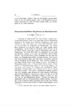 Naturwissenschaftliche Hypothesen im Schulunterricht