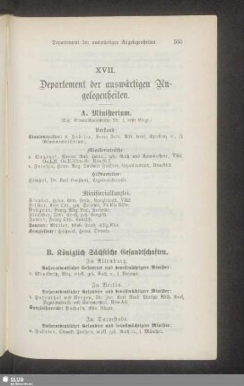 XVII. Departement der auswärtigen Angelegenheiten