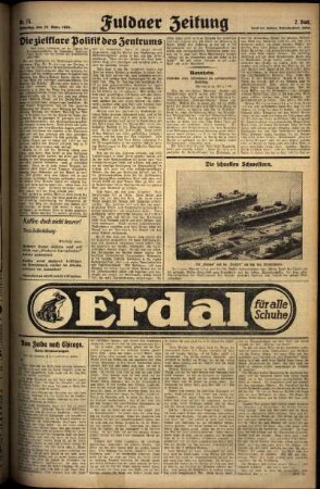 Zweite Ausgabe vom Samstag, den 29. März 1930.