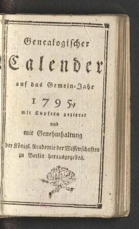 1795: Genealogischer Kalender