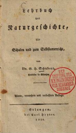 Lehrbuch der Naturgeschichte : für Schulen und zum Selbstunterricht