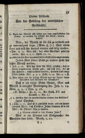 Vierter Abschnitt. Von der Erlösung des menschlichen Geschlechts.