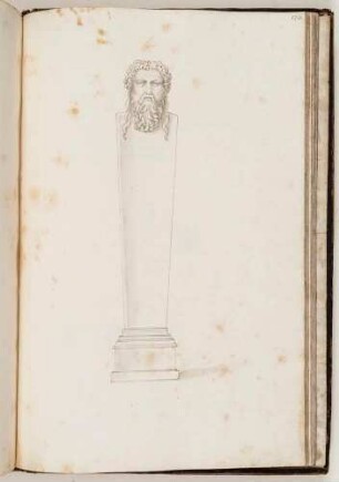 Bildnisherme eines bärtigen Mannes, in: Imperatorum romanorum ac eorum coniugum liberorum [...] Tomus primus, Nr. 173