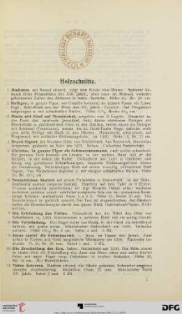 Holzschnitte (Nr. 1-49)