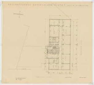Bürohaus Bayerischer Platz 1 / Landshuter Straße 21, Berlin-Schöneberg: Grundriss 8. Obergeschoss 1:100