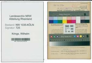 Entnazifizierung Wilhelm Krings , geb. 01.04.1899 (Buerobeamter)