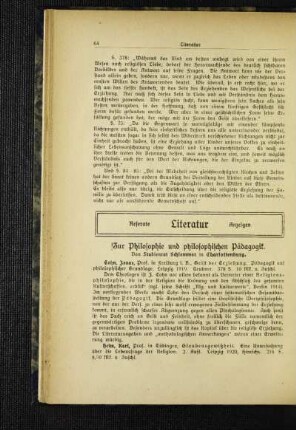 Zur Philosophie und philosophischen Pädagogik