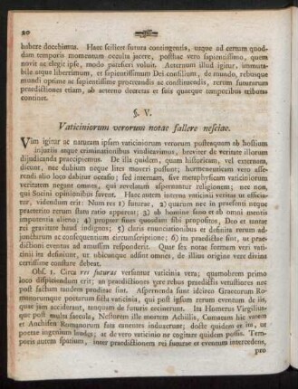 §. V. Vaticiniorum verorum notae fallere nesciae.