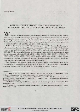 26: Kolekcja symeryjskich tabliczek klinowych w zbiorach Muzeum Narodowego w Warszawie