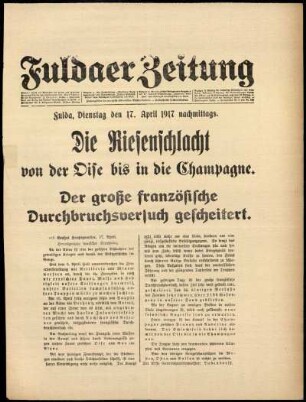 Ausgabe vom Dienstag, den 17. April 1917.